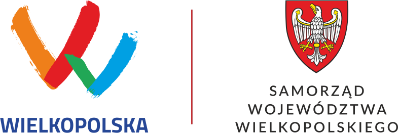 Logo z opisem Wielkopolska i herb z opisem Samorząd Województwa Wielkopolskiego